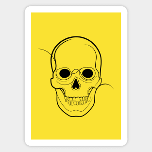 Skull Drawing On Yellow Sticker